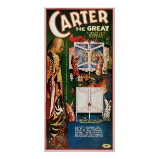 Carter The Great ~ Weird Wizard Vintage Magic Act Print