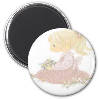 Country girl with flowers Magnet