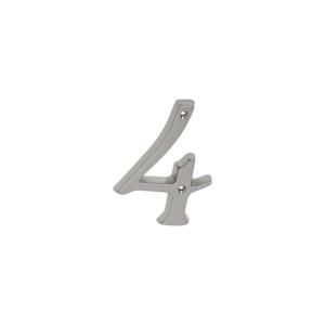 Schlage 4 in. Satin Nickel Classic House Number 4 SC2 3046 619