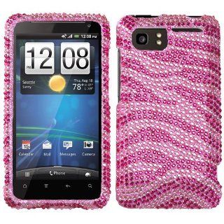 MYBAT Zebra Skin (Pink/Hot Pink) Diamante Protector Cover for HTC Vivid Cell Phones & Accessories