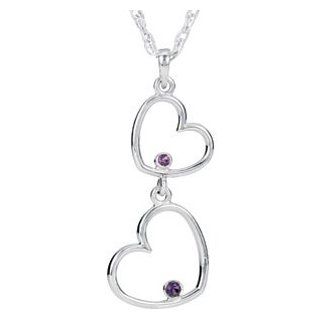 Sterling Silver Double Heart Pendant Or Necklace by US Gems Jewelry