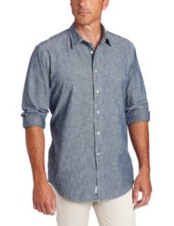 Faconnable Tailored Denim Men's Indigo Chambray Shirt, Blue, Medium at  Mens Clothing store
