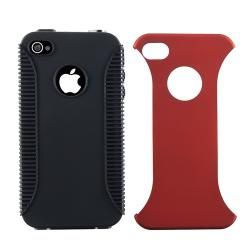 BasAcc Red TPU Hybrid Case/ Protector/ Headset for Apple iPhone 4 AT&T Eforcity Cases & Holders