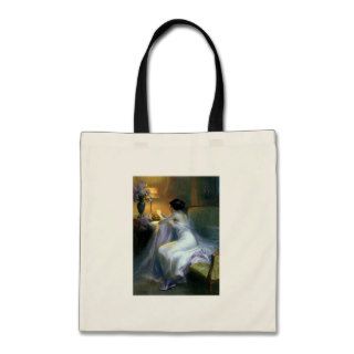 lady woman reading letter antique painting art bags