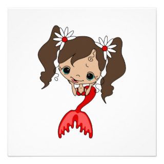 Cute Red Mermaid Announcements