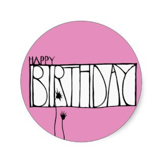 Pink Happy Birthday Sticker