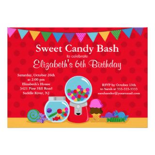 Sweet Candy Bash Girl Birthday Party Invitation