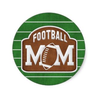 Football Mom Round Stickers
