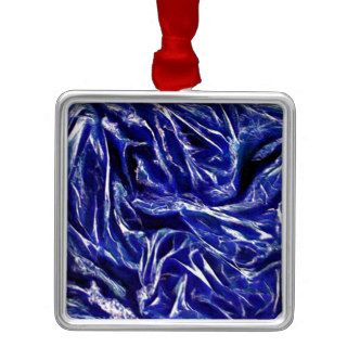 Black Blue Abstract Art Texture Painting Christmas Ornaments