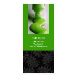 Nail Salon Services Price List {Lime Green} Rack Card Design