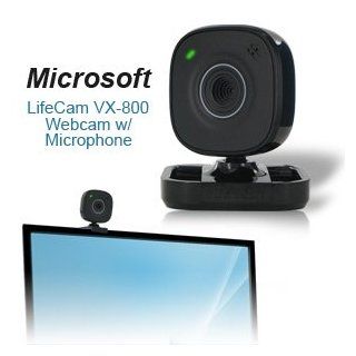 Microsoft LifeCam VX 800 VGA USB 2.0 Webcam with Microphone   Black   640 x 480 Video Software