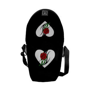 Red Rose Tattoo Messenger Bags