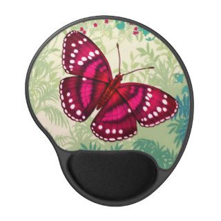 Tropical Magenta Pink Butterfly Gel Mousepad