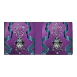 Sparkling Mardi Gras Party Mask & Streamers Binders