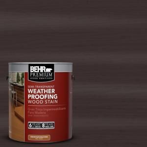 BEHR Premium 1 gal. #ST 104 Cordovan Brown Semi Transparent Weatherproofing Wood Stain 507701