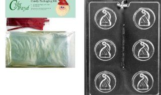 Cybrtrayd MdK25R C466 Christmas Hat Cookie Christmas Chocolate Candy Mold with Chocolate Packaging Kit Kitchen & Dining
