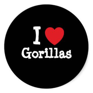I love Gorillas heart custom personalized Round Stickers
