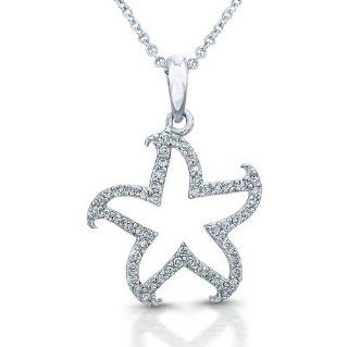 14kt White Gold Starfish Pendant Jewelry