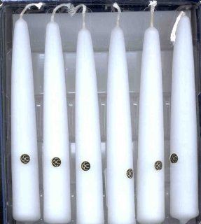 Colonial Candle White 6 inch Handipt Taper Candles, Box 12  