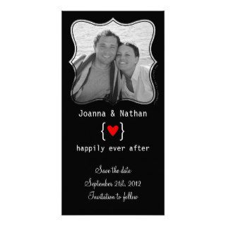 Happily Ever After (heart) Save the Date PhotoCard Customized Photo Card