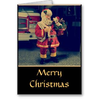 Firefighter Santa Card