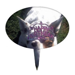 Luna Says Happy Birthday tiara Cake Toppers