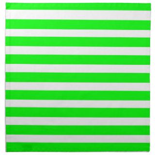 Neon Lime Green and White Stripes Pattern Novelty Napkin