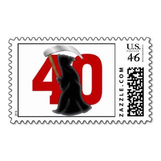 40th Birthday Funny Grim Reaper Postage Stamp