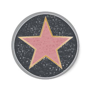 hollywood star round sticker