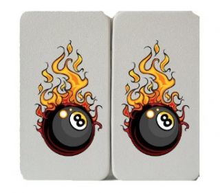 Flaming 8 Ball   White Taiga Hinge Wallet Clutch Clothing