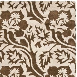 Handmade Soho Floral Brown/Ivory New Zealand Wool Rug (5' x 8') Safavieh 5x8   6x9 Rugs