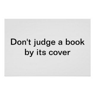 "Don't judge a book by its cover"  Poster