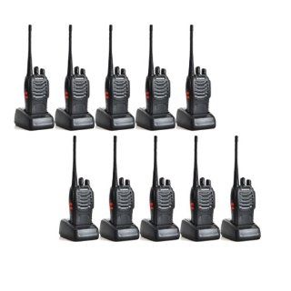 Baofeng BF 888S UHF 400 470MHz 16CH CTCSS/DCS With Headsets Handheld Amateur Radio Walkie Talkie 2 Way Radio Long Range Black 10 Pack  Frs Two Way Radios 