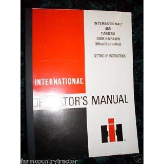 International 485 Tandem Disk Harrow OEM OEM Owners Manual International 485 Books