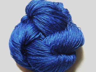100% Pure Reeled Mulberry Silk Cobweb Lace Yarn 50 gm 470 Yard Skein Royal Blue 022 Lot B