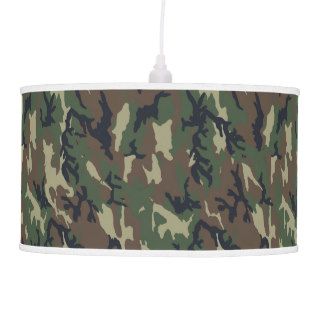 Woodland Camouflage Military Background Hanging Lamps