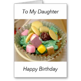Cup Cake To My Daughter Happy Birthday Greeting Card
