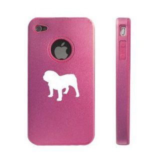 Apple iPhone 4 4S 4G Pink D8343 Aluminum & Silicone Case Cover Bulldog Cell Phones & Accessories