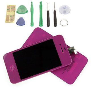 Generic Purple LCD Touch Screen Digitizer Glass Assembly + Button For iPhone 4S Cell Phones & Accessories