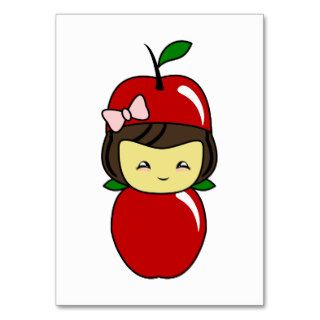 Little Kawaii Apple Girl Business Card Template
