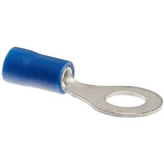 NSI Industries R16 14V Vinyl Insulated Ring Terminal, 16 14 Wire Size, 1/4" Stud Size, 0.472" Width, 1.059" Length (Pack of 100)