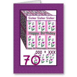 SISTER   Happy 70th Birthday Greeting Cards
