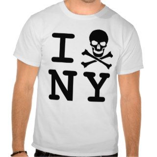 I (skull and crossbones) NY, black on white Shirt