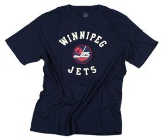 Winnipeg Jets NHL Vintage Collection Mens T shirt, Navy (2XL) Clothing