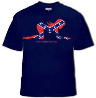 Southern Style T Shirt #487 (Navy Large) Clothing
