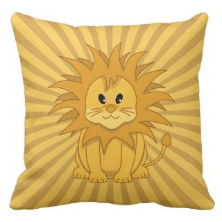 Kawaii Cute Little Cartoon Lion Cub Custom Pillows