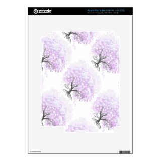 Heart Leaf Lavender Tree Vintage Bird Wedding Skins For iPad 3