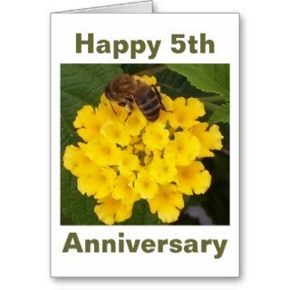 A Happy 5th Wedding Anniversary Card Bee