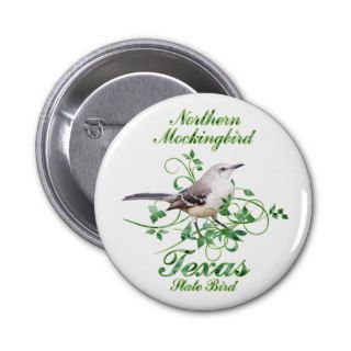 Mockingbird Texas State Bird Pinback Buttons