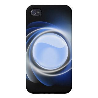 White And Blue Abstract Rose Orb Case iPhone 4/4S Case